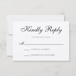 Cartão de resposta RSVP de casamento formal tradic