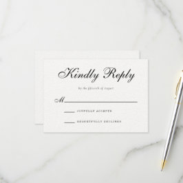 Cartão de resposta RSVP de casamento formal tradic