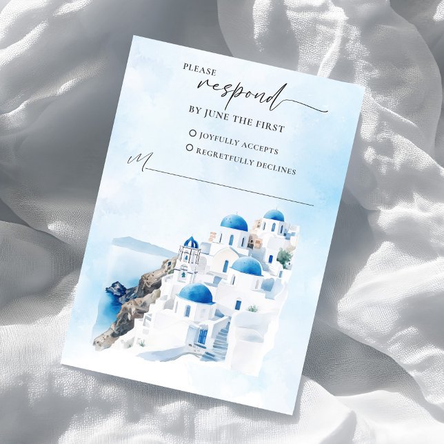 Cartão de Resposta RSVP de Casamento Grego (Greek RSVP Response Card)