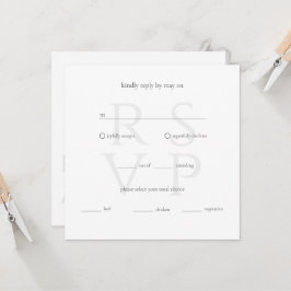 Cartão de Resposta RSVP de Casamento Neutro Elegan
