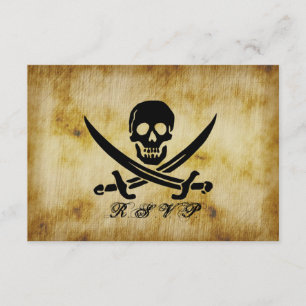 Cartão de Resposta RSVP de Casamento Pirata