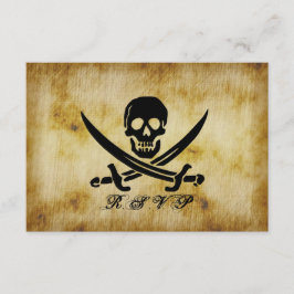 Cartão de Resposta RSVP de Casamento Pirata