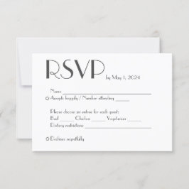 Cartão de Resposta RSVP de Casamento Simples