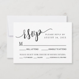 Cartão de Resposta RSVP de Casamento Simples&Moder