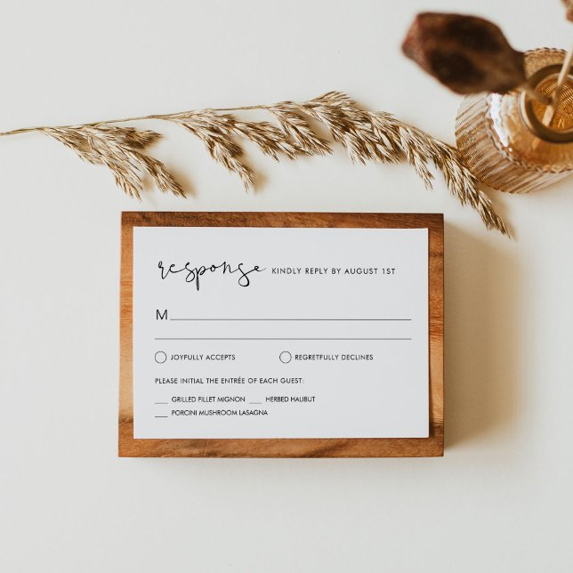 Cartão de Resposta RSVP de Casamento STELLA (Criador carregado)