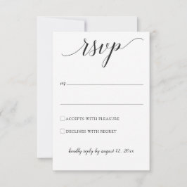 Cartão de Resposta / RSVP de Casamento Tipográfico