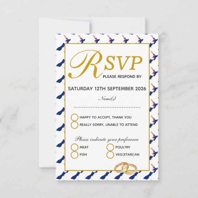 Cartão de Resposta RSVP de Celebração de Casamento (Frente)