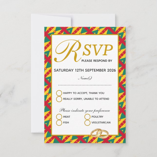 Cartão de Resposta RSVP de Celebração de Casamento (Frente)