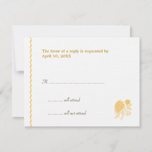 Cartão de resposta RSVP de cercado de dahlia amare