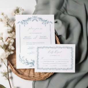 Cartão de Resposta RSVP de Convite de Casamento Az