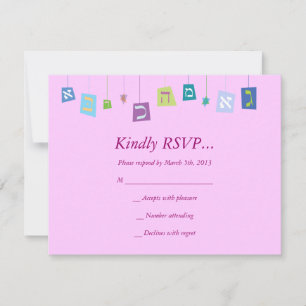 Cartão de resposta RSVP de Convite para Meninas Ju