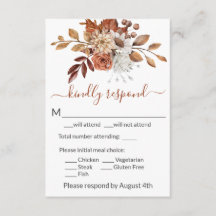 Cartão de Resposta RSVP de Envio de Buquê Floral d