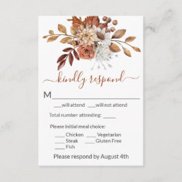 Cartão de Resposta RSVP de Envio de Buquê Floral d