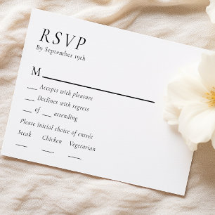 Cartão de Resposta RSVP de Menu de Casamento Moder