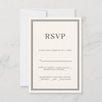 Cartão de Resposta RSVP de Minimalismo Moderno