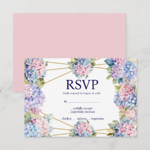 Cartão de Resposta RSVP de Opções do Menu Hydrange