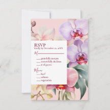Cartão de Resposta RSVP de Orquídeas Arco-Íris Pas