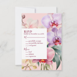 Cartão de Resposta RSVP de Orquídeas Arco-Íris Pas