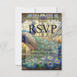 Cartão de Resposta RSVP de Vidro Pintado Casamento