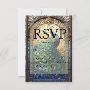 Cartão de Resposta RSVP de Vidro Pintado Casamento