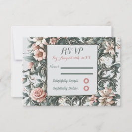 Cartão de Resposta RSVP de Vinha Floral Terthy