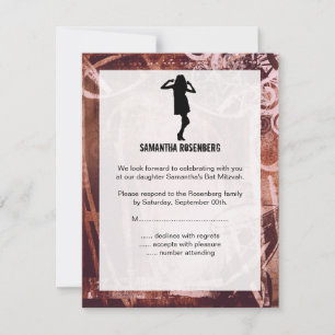 Cartão de Resposta RSVP do Bat Mitzvah do Partido 