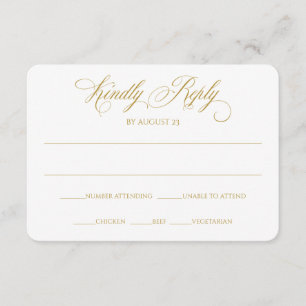 Cartão de Resposta RSVP Elegante   Charlene (Doura