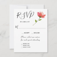 Cartão de Resposta RSVP Entrada 3 Elegante Floral 
