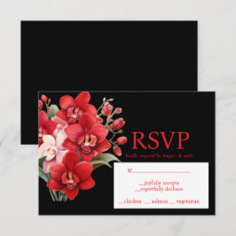 Cartão de Resposta RSVP Escolhas do Menu de Orquíd