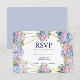 Cartão de Resposta RSVP Escolhas do Menu Hydrangea