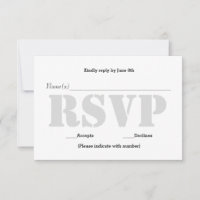 Cartão de Resposta RSVP - Estêncil Cinza de Fundo