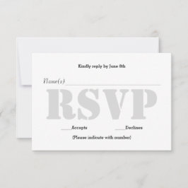 Cartão de Resposta RSVP - Estêncil Cinza de Fundo