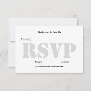 Cartão de Resposta RSVP - Estêncil Cinza de Fundo