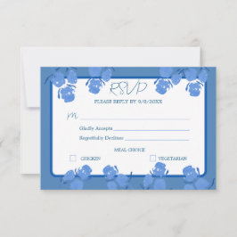 Cartão de Resposta RSVP Floral Azul Poeirento Româ