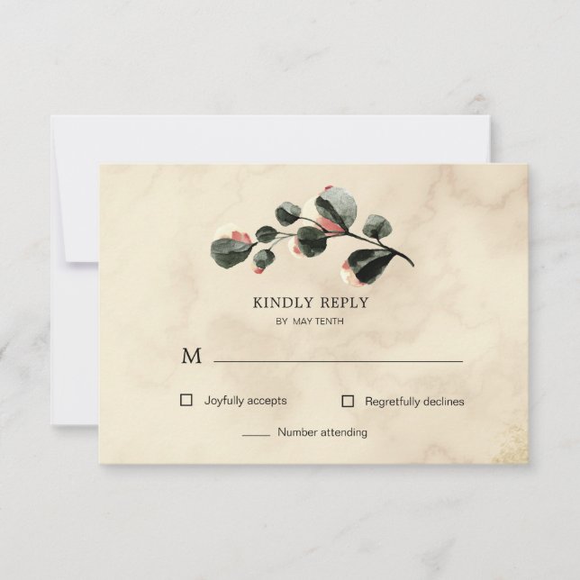 Cartão de Resposta RSVP floral de outono (Frente)