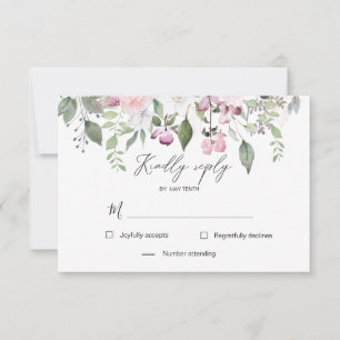 Cartão de Resposta RSVP Floral Jardim de Rosas ele