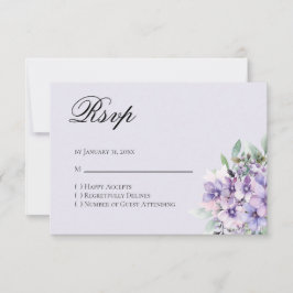 Cartão de Resposta RSVP Floral Lavanda de Quincean