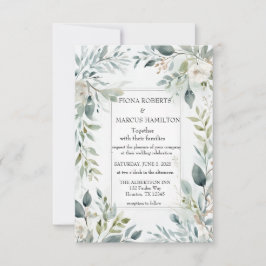 Cartão de Resposta RSVP Floral Rústico Botânico