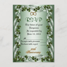 Cartão de resposta RSVP irlandês 50.o aniversário