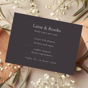 Cartão de Resposta RSVP Moody Casamento Minimali