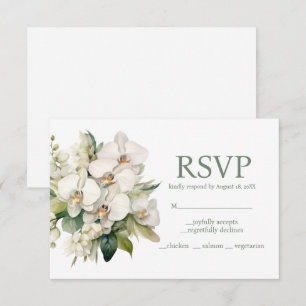Cartão de Resposta RSVP Opções do Menu de Orquídea