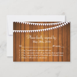 Cartão de Resposta RSVP para Casamento Rústico