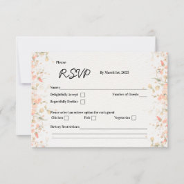 Cartão de Resposta RSVP Pétala de Pêssego
