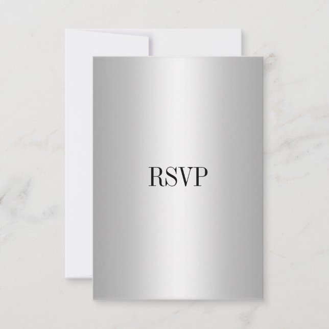 Cartão de Resposta RSVP Prata Todos os Eventos (Frente)