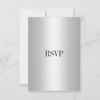 Cartão de Resposta RSVP Prata Todos os Eventos