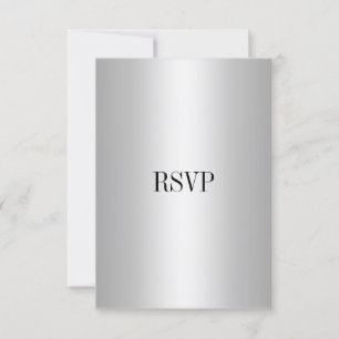 Cartão de Resposta RSVP Prata Todos os Eventos