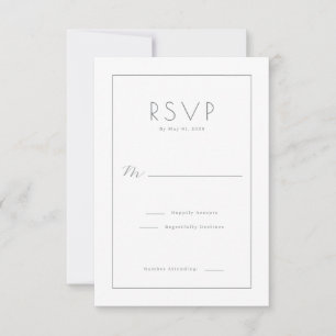 Cartão de Resposta RSVP Preto Elegante