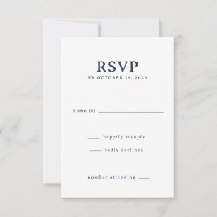 Cartão de Resposta RSVP Preto Elegante