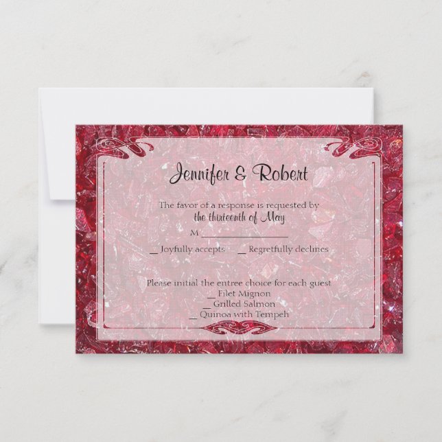 Cartão de Resposta Ruby de 40 anos (Frente)