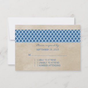 Cartão de Resposta Russo Azul Quatrefoil